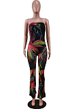 Fashion Sexy Chest Wrap Print Jumpsuit WY6782