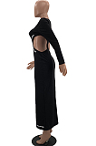 Fashion Casual Single Sleeve Letter  Dress W8384
