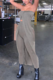 Pure Color Sleeveless Chest Wrap Trail Pants Sets ZNN9046