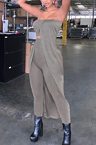 Pure Color Sleeveless Chest Wrap Trail Pants Sets ZNN9046