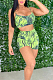 Euramerican Sexy Print Vest Top Beach Shorts Two-Piece HHM6520 
