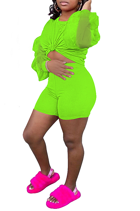 Cute Prue Color Joining Together Organza Two-Piece MTY6505