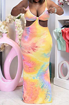 Fashion Casual Tie Dye Digital Printing Dress D8447