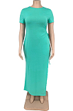 Fashion Big Yards Flame Open Fork Lashing Dress DN8605