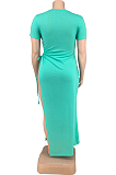 Fashion Big Yards Flame Open Fork Lashing Dress DN8605
