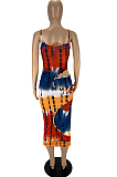 Euramerican Fashion Tie Dye Print Sling Cotton Dress LYY9304