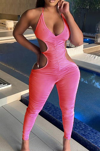 Fashion Sling Fold Backless Sexy Jumpsuits LML220