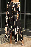 Tie Dye Loose Short Sleeve Long Dress AD0407