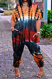 Casual Color Matching Positioning Printing Loose Casual Jumpsuit JP1033
