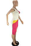 Fashion Sexy Spliced Off Shoulder Dress LYY9306