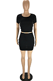 Fashion Pure Color Tight Backless Bind Two-Piece LYY9301