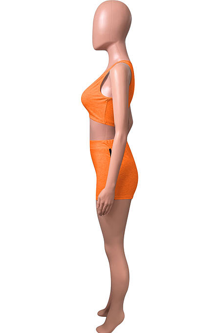 Women Pure Color Vest Sport Casual Shorts Sets NK242