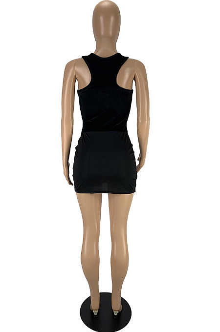 Fashion Hollow Out Tight Chest Wrap Mini Dress LYY9303