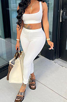 Temperament Casual Pure Color Sleeveless Backless Pants Sets JP1037