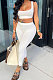Temperament Casual Pure Color Sleeveless Backless Pants Sets JP1037