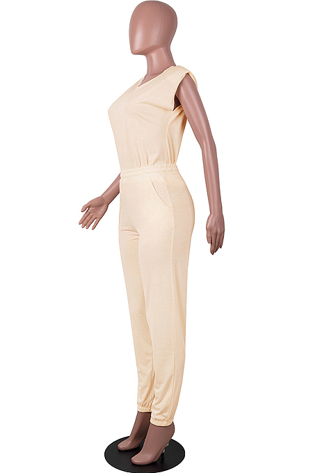 Pure Color Shoulder Pads Sleeveless Sports Sets MD409