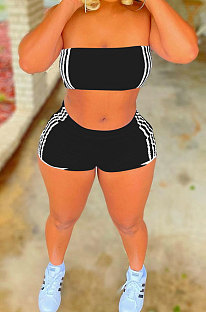 Fashion Casual Sport Pure Color Chest Wrap Shorts Sets JP1036