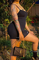 Euramerican Women Embroidered Screw Thread Sling Jumpsuits QZ3321