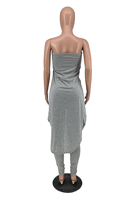 Pure Color Sleeveless Chest Wrap Trail Pants Sets ZNN9046
