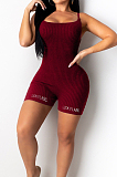 Euramerican Women Embroidered Screw Thread Sling Jumpsuits QZ3321