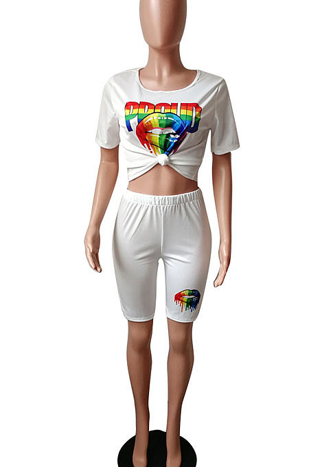Euramerican Casual T Shirts Fifth Pants Two-Pieces HM5205