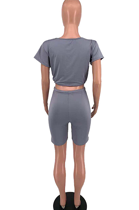 Sports Pure Color Loose Casual Two-Piece TD8035
