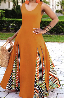 Fashion Geometric Print Simple Giant Swing Dress CM2119