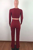 Fashion Pit Bar Long Sleeve Top Loose Pants Two-Piece QZ5307