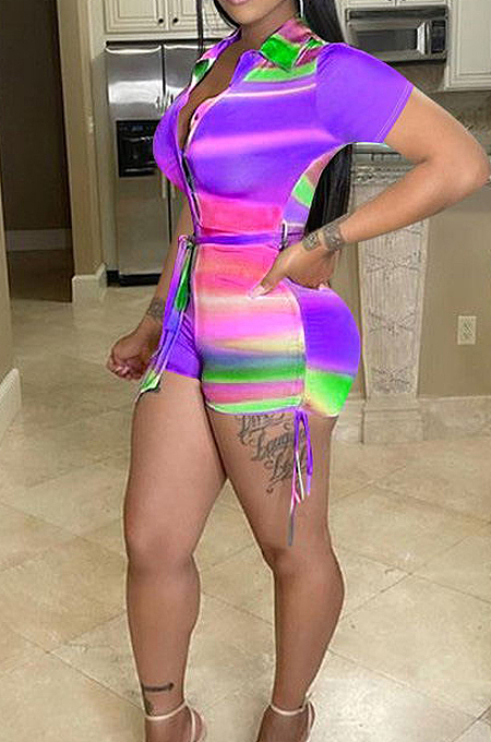 Euramerican Drawsting Knotted Strap Casual Jumpsuits F8358
