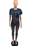 Casual Fashion Loose Tie Dye Short Sleeve Two-Piece TD8028 