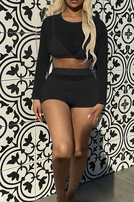Beach Gridding Breathable Casual Sports Backless Two-Piece F8360