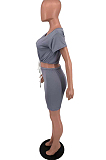 Sports Pure Color Loose Casual Two-Piece TD8035