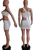 Fashion Tight Hollow Out One Shoulder Sleeveless Dress F1618
