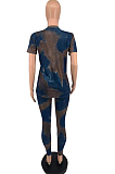 Casual Fashion Loose Tie Dye Short Sleeve Two-Piece TD8028 