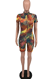 Fashion Colorful Stripe Print Casual Jumpsuits TD8033 