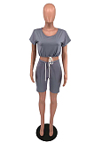 Sports Pure Color Loose Casual Two-Piece TD8035