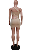 Fashion Tight Hollow Out One Shoulder Sleeveless Dress F1618