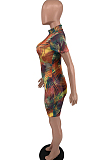 Fashion Colorful Stripe Print Casual Jumpsuits TD8033 