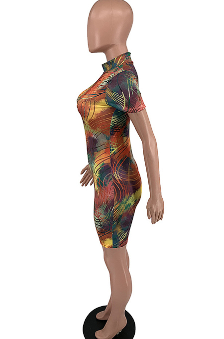 Fashion Colorful Stripe Print Casual Jumpsuits TD8033 