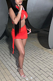 Euramerican Sexy Pure Color Sleeveless Shirt Sets AMX6017