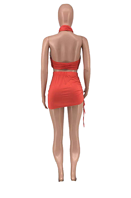Euramerican Sexy Pure Color Sleeveless Shirt Sets AMX6017