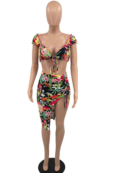 Euramerican Women Summer Print Sexy Two-Piece QL1011
