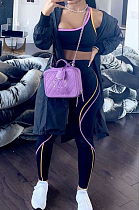 Euramerican Line Print Cutivate One's Morality One Shoulder Two-Piece PQ8041