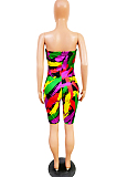 Fashion Casual Print Boob Tube Top Three Color Jumpsuits T3417