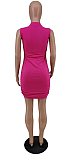 Fashion Round Collar Sexy Tight Pink Lip Print Dress AMX6007