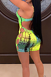 Euramerican Digital Print Sexy Sling Backless Dress YYF8211
