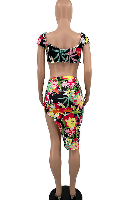 Euramerican Women Summer Print Sexy Two-Piece QL1011