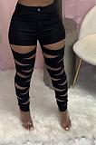 Euramerican Sexy Fashion Hole Medium Waist pure Pants MTY6509
