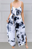 Fashion Big Yards Tie Dye Loose Sling Casual Jumpsuits MK048