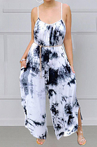 Fashion Big Yards Tie Dye Loose Sling Casual Jumpsuits MK048